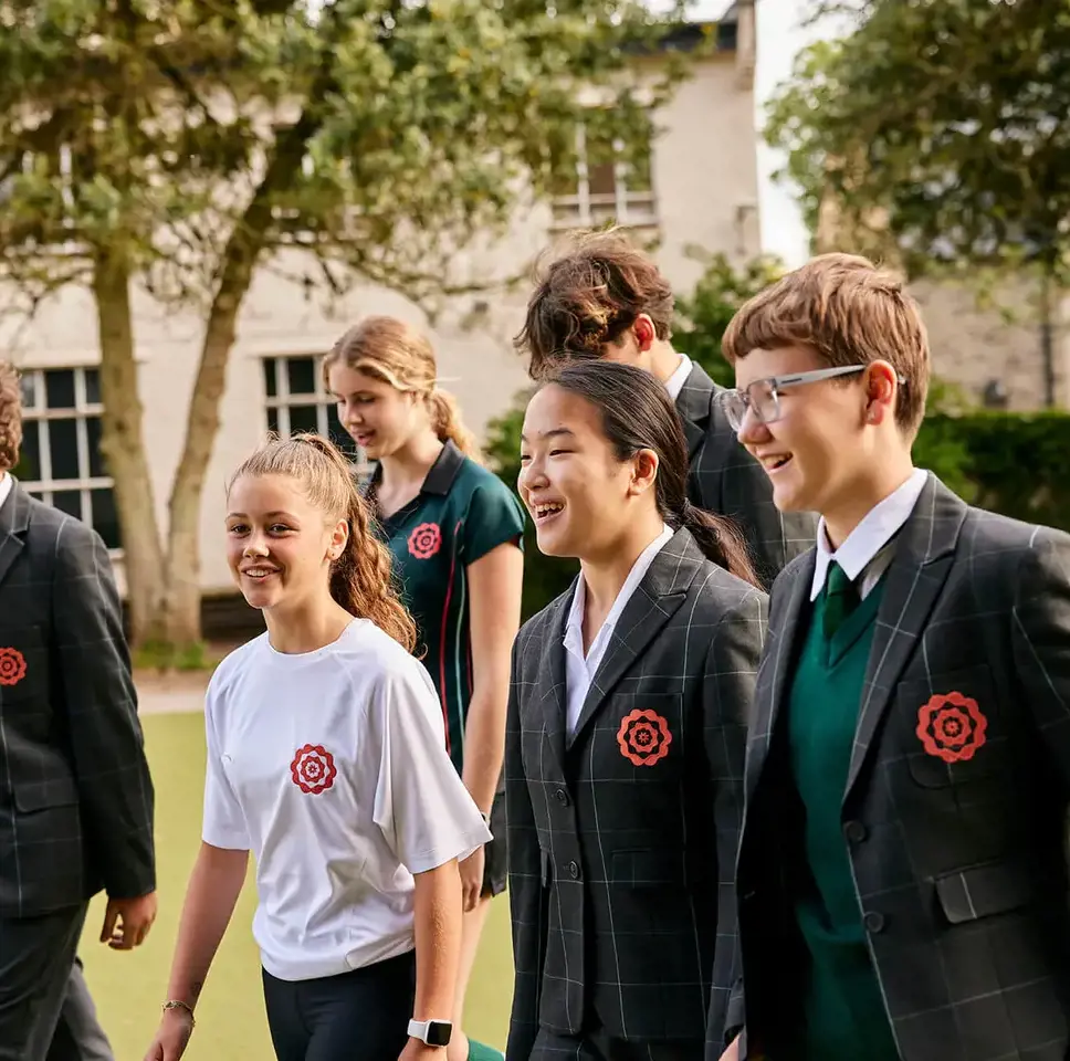 Clifton High School students walking in the school grounds